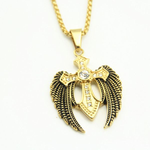 wholesale new latin cross wing pendant gold plated rhinestone jewelry hip hop necklace ing, Silver
wholesale new latin cross wing pendant gold plated rhinestone jewelry hip hop necklace ing, Silver