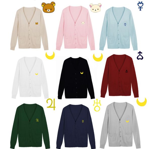 wholesale- s--xxl sailor moon sweaters women bear embroidery jk uniform knitting cardigan female v-neck solid student sweater ing, White;black
wholesale- s--xxl sailor moon sweaters women bear embroidery jk uniform knitting cardigan female v-neck solid student sweater ing, White;black