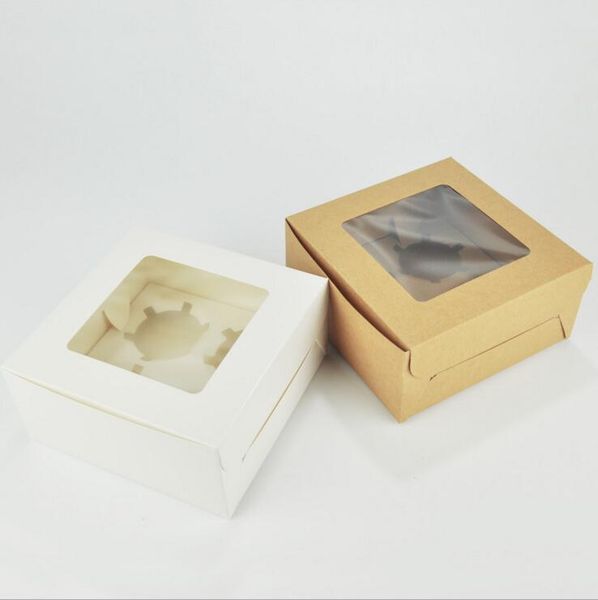 eco-friendly kraft and white card paper cupcake box 4 cup cake holders muffin cake boxes dessert portable package box tray gift favor
eco-friendly kraft and white card paper cupcake box 4 cup cake holders muffin cake boxes dessert portable package box tray gift favor