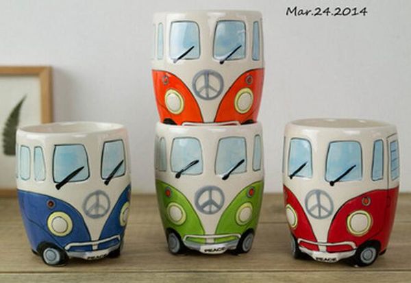 новый мультфильм двухэтажный автобус кружки ручная роспись ретро керамическая чашка кофе чай с молоком кружка посуда новые подарки