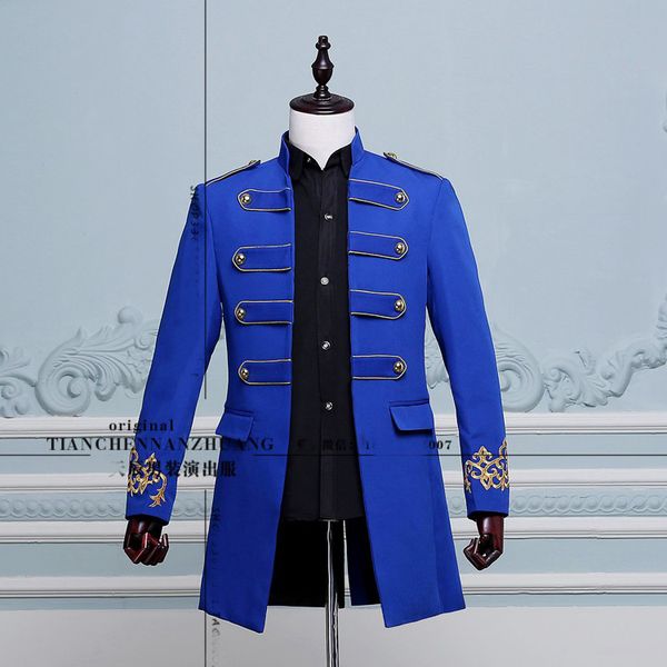 wholesale- mens royal blue/white/black embroidery medieval tuxedo jacket/stage performance, this is only jacket
wholesale- mens royal blue/white/black embroidery medieval tuxedo jacket/stage performance, this is only jacket