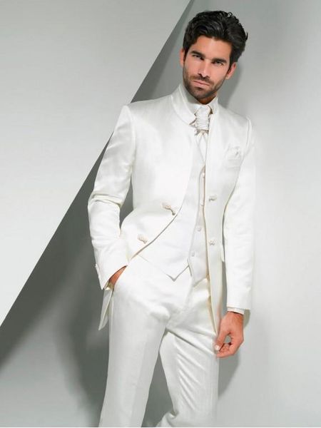 wholesale- 2017 new arrival groom tuxedos mandarin lapel men's suit white groomsman/man wedding/prom suits(jacket+pants+tie+vest, White;black
wholesale- 2017 new arrival groom tuxedos mandarin lapel men's suit white groomsman/man wedding/prom suits(jacket+pants+tie+vest, White;black