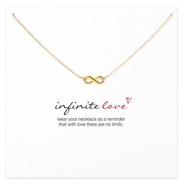 with card cute necklace with little silver and gold color infinite love pendant (love), noble and delicate
with card cute necklace with little silver and gold color infinite love pendant (love), noble and delicate