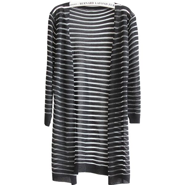 wholesale- thin coat spring summer cardigan jacket loose striped long hollow knit sun protection shirt sweater clothing vestidos lxj275, White;black
wholesale- thin coat spring summer cardigan jacket loose striped long hollow knit sun protection shirt sweater clothing vestidos lxj275, White;black