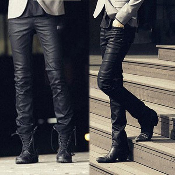 wholesale-details about fashion new men's casual slim fit skinny pu faux leather jeans trousers pants, Black
wholesale-details about fashion new men's casual slim fit skinny pu faux leather jeans trousers pants, Black