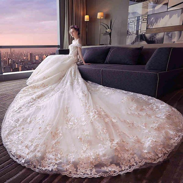 chapel train wedding dresses 2018 off the shoulder sequins beaded lace appliques bridal gowns lace up back wedding vestidos, White
chapel train wedding dresses 2018 off the shoulder sequins beaded lace appliques bridal gowns lace up back wedding vestidos, White