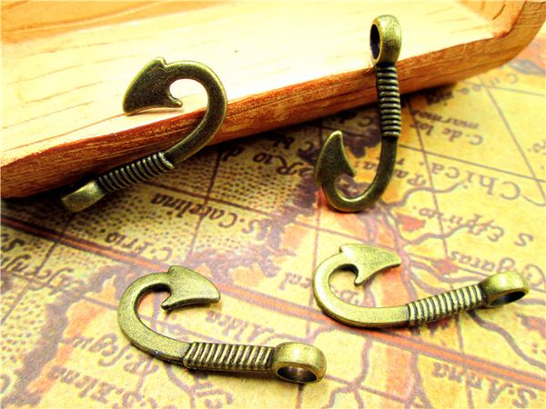 45pcs--fish hook charms, antique bronze steampunk fish hook charm pendants 13x31mm, Bronze;silver
45pcs--fish hook charms, antique bronze steampunk fish hook charm pendants 13x31mm, Bronze;silver