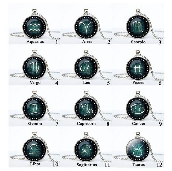 good a++ twelve constellation necklace glass time gemstone necklace pendant wfn358 (with chain) mix order 20 pieces a lot, Silver
good a++ twelve constellation necklace glass time gemstone necklace pendant wfn358 (with chain) mix order 20 pieces a lot, Silver