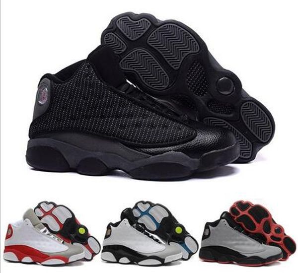 Оптовая Дешевые 13s Баскетбольная Обувь Мужчины 2016 High Cut Boots Высокое Качество Все черные Кроссовки Спортивная Обувь Бесплатная Доставка 41-47