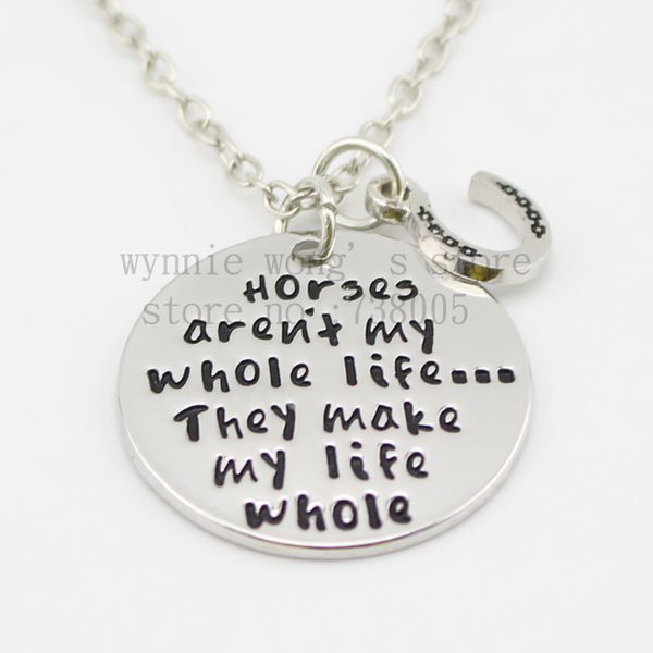 wholesale-2015 new arrive " horses aren't my whole life ...they make my life whole "horses necklace horses lover charm pendan, Silver
wholesale-2015 new arrive " horses aren't my whole life ...they make my life whole "horses necklace horses lover charm pendan, Silver