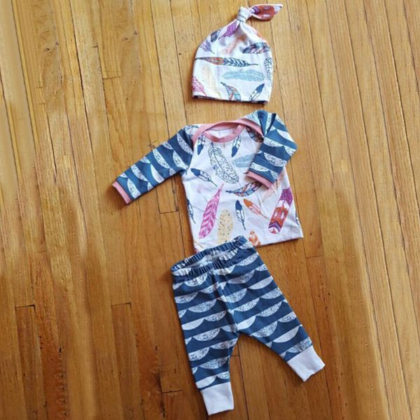 2017 spring autumn children clothing sets baby girl feather printing long sleeve t-shirt+long pants+hat 3pcs sets ins baby clothing a01, White
2017 spring autumn children clothing sets baby girl feather printing long sleeve t-shirt+long pants+hat 3pcs sets ins baby clothing a01, White
