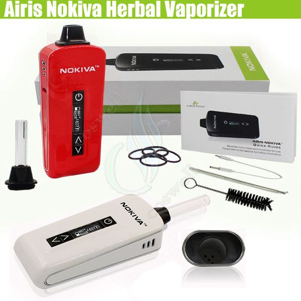 Authentic Airis Nokiva Herbal Vaporizer kits Ceramic Donut Dry Herb wax Atomizers glass drip Touch Screen Temperature Control 2200mAh TC DHL
Authentic Airis Nokiva Herbal Vaporizer kits Ceramic Donut Dry Herb wax Atomizers glass drip Touch Screen Temperature Control 2200mAh TC DHL