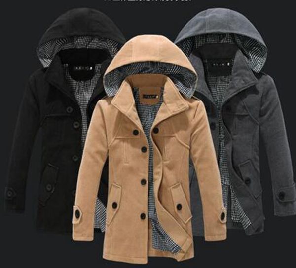 the new men's autumn/winter in europe and the cultivate one's morality personality british long hooded cloth trench coat / m-3xl, Black
the new men's autumn/winter in europe and the cultivate one's morality personality british long hooded cloth trench coat / m-3xl, Black