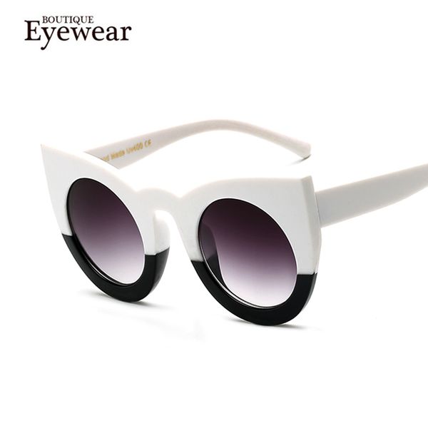wholesale-boutique fashion women round cat eye sunglasses frame glasses h1636, White;black
wholesale-boutique fashion women round cat eye sunglasses frame glasses h1636, White;black