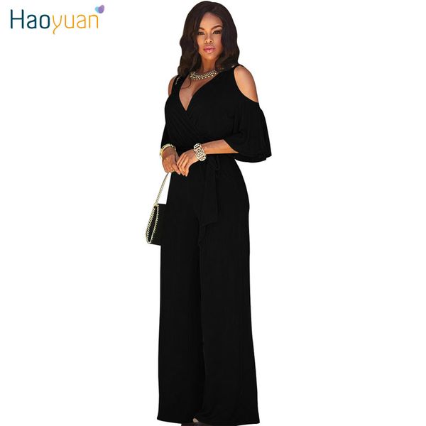 haoyuan rompers womens bandage jumpsuits summer overalls short sleeve full bodysuit deep v-neck black wide leg jumpsuit q1110, Black;white
haoyuan rompers womens bandage jumpsuits summer overalls short sleeve full bodysuit deep v-neck black wide leg jumpsuit q1110, Black;white