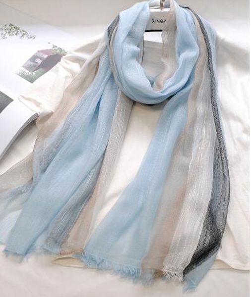 women fashionable scarf shawls in spring and autumn with striped scarf south kore and accept custom made, Blue;gray
women fashionable scarf shawls in spring and autumn with striped scarf south kore and accept custom made, Blue;gray