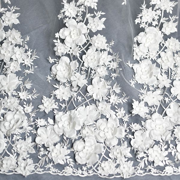 3d white stereoscopic flower french embroidered lace fabric with pearls wedding formal dress lace fabric l001, White;gold
3d white stereoscopic flower french embroidered lace fabric with pearls wedding formal dress lace fabric l001, White;gold