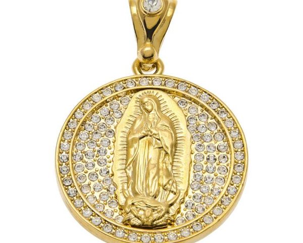 18k gold round men women virgin mary pendant hip hop jewelry iced out bling bling rhinestone crystal gold color pendant necklace with chain, Silver
18k gold round men women virgin mary pendant hip hop jewelry iced out bling bling rhinestone crystal gold color pendant necklace with chain, Silver