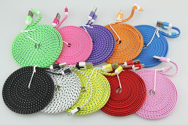 300pcs 10ft 6ft 3ft noodle flat braid charging cord color sync fabric micro wire usb data cable line samsung s3 s4 s5 note 2 3 blackberry
300pcs 10ft 6ft 3ft noodle flat braid charging cord color sync fabric micro wire usb data cable line samsung s3 s4 s5 note 2 3 blackberry
