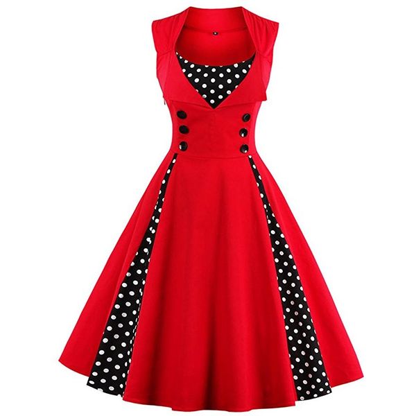 wholesale- misshow 2017 plus size summer women red dot vintage audrey hepbum 50s rockabilly robe retro party dress feminino vestidos, White;black
wholesale- misshow 2017 plus size summer women red dot vintage audrey hepbum 50s rockabilly robe retro party dress feminino vestidos, White;black