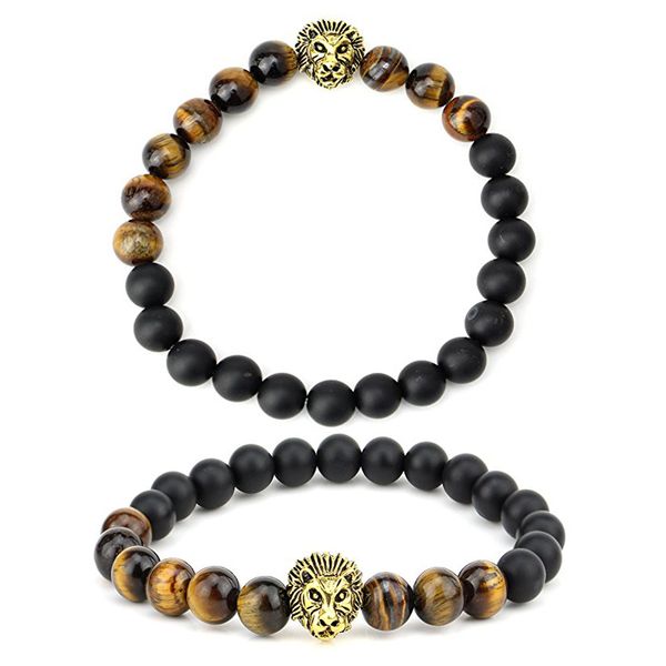 2 styles oil diffuser bracelet kimter lava rock stone bracelet for men yoga beaded bracelets elastic 8mm with lion head gift b339s, Golden;silver
2 styles oil diffuser bracelet kimter lava rock stone bracelet for men yoga beaded bracelets elastic 8mm with lion head gift b339s, Golden;silver
