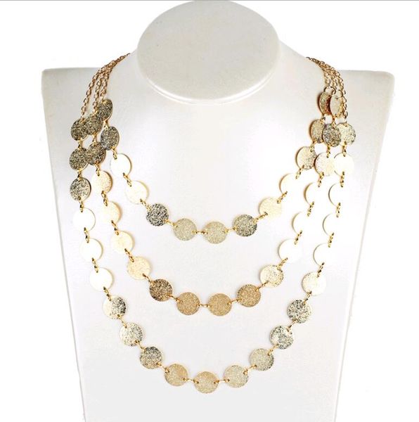 multilayer choker necklaces metal coins vintage sweater chain simple fashion jewelry clothing accessories for women on sale, Golden;silver
multilayer choker necklaces metal coins vintage sweater chain simple fashion jewelry clothing accessories for women on sale, Golden;silver