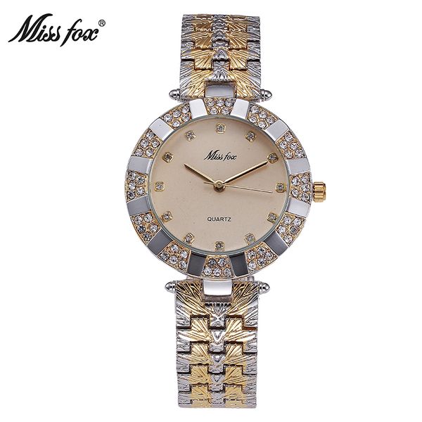 miss fox women watches stainless steel 18k gold plated girls wristwatch quartz diamond watch with original box, Slivery;brown
miss fox women watches stainless steel 18k gold plated girls wristwatch quartz diamond watch with original box, Slivery;brown