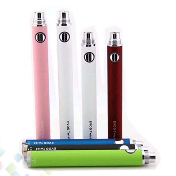 High quality Evod Twist Battery 650mah 900mah 1100mah Variable Voltage 3.2-4.8v Evod Battery Electronic Cigarette Multi Colors
High quality Evod Twist Battery 650mah 900mah 1100mah Variable Voltage 3.2-4.8v Evod Battery Electronic Cigarette Multi Colors