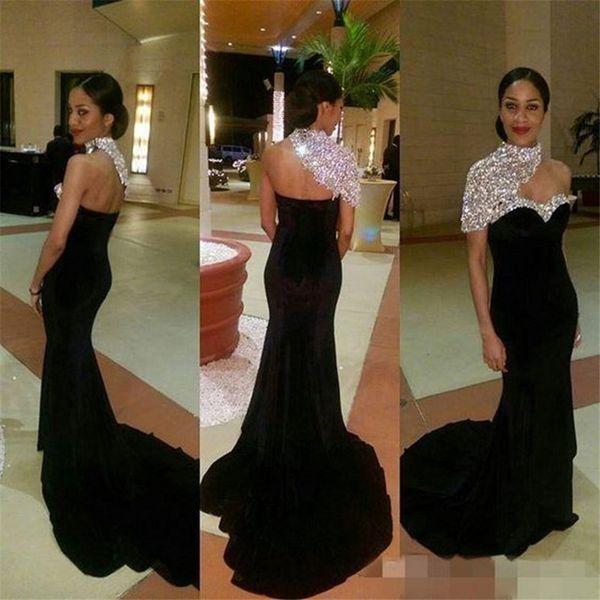 mermaid one-shoulder black elegant short sleeves high-neck crystal prom dresses bling bling short sleeves long evening dress vestido longo
mermaid one-shoulder black elegant short sleeves high-neck crystal prom dresses bling bling short sleeves long evening dress vestido longo