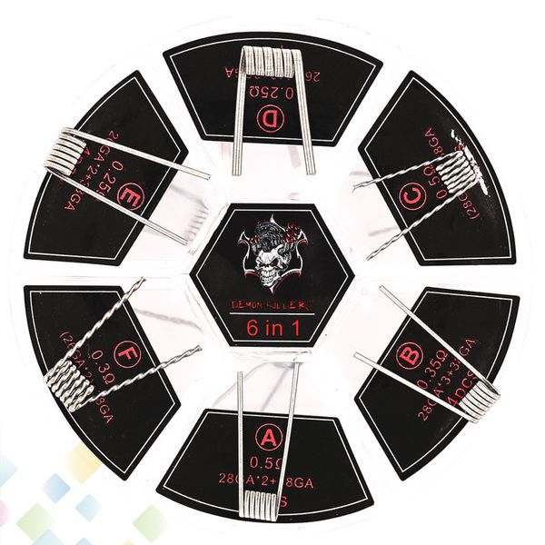 Demon Killer Flame Coil 6 in 1 Kit Coil Prebuilt Coils 316L Material 6 different models Wire fit Atomizers DHL Free
Demon Killer Flame Coil 6 in 1 Kit Coil Prebuilt Coils 316L Material 6 different models Wire fit Atomizers DHL Free