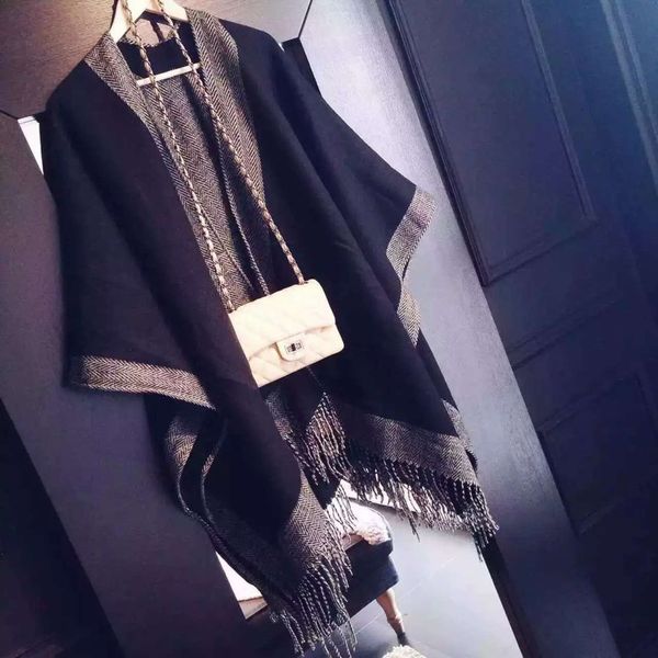 wholesale- 2016 fashion womens autumn winter warm scarf poncho cape coat tassel shawls and scarves sc1091, Blue;gray
wholesale- 2016 fashion womens autumn winter warm scarf poncho cape coat tassel shawls and scarves sc1091, Blue;gray