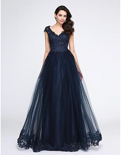 new arrival 2021 dark navy lace prom dress with tulle v neck formal party evening dresses sheer back lace appliques modest party, Black;red
new arrival 2021 dark navy lace prom dress with tulle v neck formal party evening dresses sheer back lace appliques modest party, Black;red