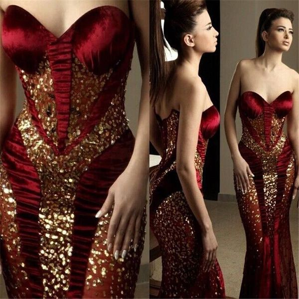 rami salamoun evening dresses red sweetheart gold sequins long dress backless mermaid floor length prom party dress, Black;red
rami salamoun evening dresses red sweetheart gold sequins long dress backless mermaid floor length prom party dress, Black;red