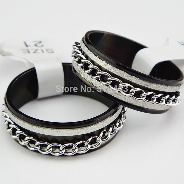 fashion new 10pcs black frosted stainless steel women mens fashion double-layer spin chain rings wholesale jewelry lots a056, Golden;silver
fashion new 10pcs black frosted stainless steel women mens fashion double-layer spin chain rings wholesale jewelry lots a056, Golden;silver
