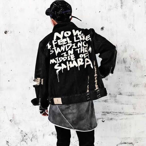 autumn men graffiti denim jackets hip hop punk youth man vintage frayed hole black motorcycle zippers cowboy jacket coat, Black;brown
autumn men graffiti denim jackets hip hop punk youth man vintage frayed hole black motorcycle zippers cowboy jacket coat, Black;brown