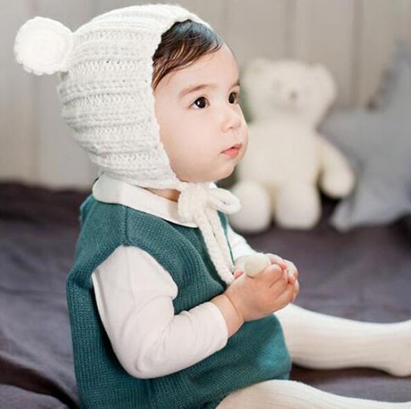 knitted winter baby hat with ears cartoon children kids lace up bonnet white and black, Yellow
knitted winter baby hat with ears cartoon children kids lace up bonnet white and black, Yellow