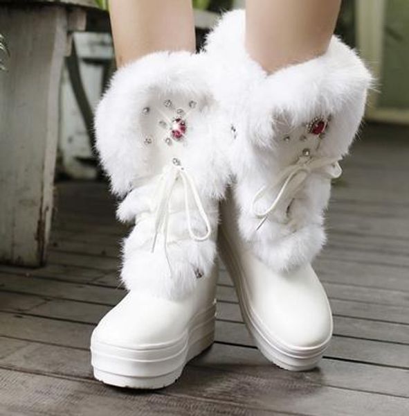 Winter Recreation Rhinestone PU Really Comfortable and Warm Rabbit Fur Lace-up Breathable Round Toe Flat Women Boots
Winter Recreation Rhinestone PU Really Comfortable and Warm Rabbit Fur Lace-up Breathable Round Toe Flat Women Boots