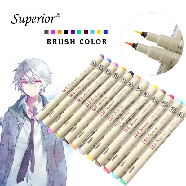 superior needle drawing brush pen artist soluble 12 colors drawing design paints copic sketch marker for school art supplies
superior needle drawing brush pen artist soluble 12 colors drawing design paints copic sketch marker for school art supplies