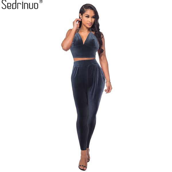wholesale- sedrinuo fashion velvet deep v neck skinny rompers women jumpsuits crop and pants bodycon two piece velvet jumpsuit, Black;white
wholesale- sedrinuo fashion velvet deep v neck skinny rompers women jumpsuits crop and pants bodycon two piece velvet jumpsuit, Black;white