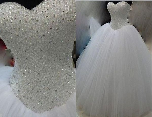 real p bling crystals beaded 2018 ball gown wedding dresses sweetheart tulle long rhinestones beaded sequin corset back, White
real p bling crystals beaded 2018 ball gown wedding dresses sweetheart tulle long rhinestones beaded sequin corset back, White