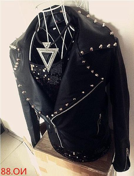 handsome non-mainstream men's clothing leather clothing punk rivet trend leather jacket outerwear / s-xxl, Black;red
handsome non-mainstream men's clothing leather clothing punk rivet trend leather jacket outerwear / s-xxl, Black;red
