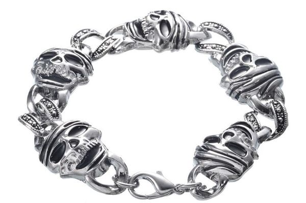 5pcs/lot punk jewelry men's stainless steel bracelet titanium steel cross series black skull bracelet bangle in stock bracelet, Golden;silver
5pcs/lot punk jewelry men's stainless steel bracelet titanium steel cross series black skull bracelet bangle in stock bracelet, Golden;silver