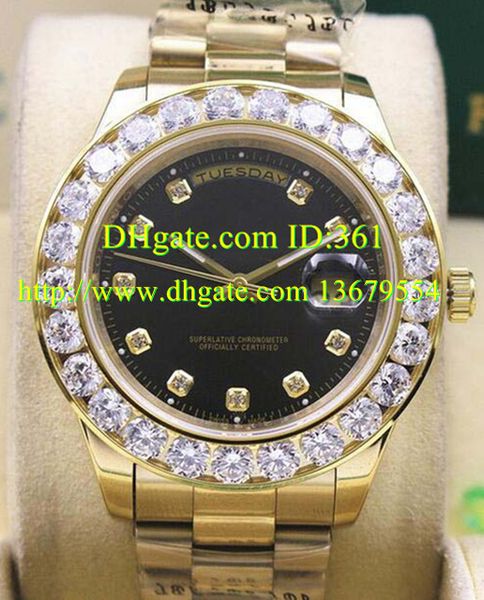 18k yellow gold black dial 41 mm president 18038 bigger diamond bezel mechanical men watches, Slivery;brown
18k yellow gold black dial 41 mm president 18038 bigger diamond bezel mechanical men watches, Slivery;brown