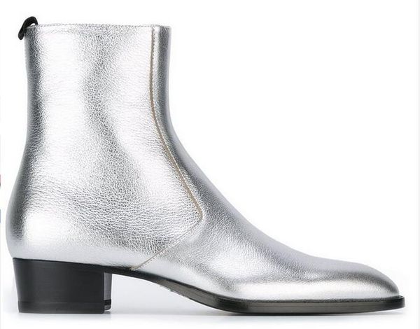 2017 fall silver classic boots patent leather western style wyatt slp harness ankle boots for men big size 45, Black
2017 fall silver classic boots patent leather western style wyatt slp harness ankle boots for men big size 45, Black