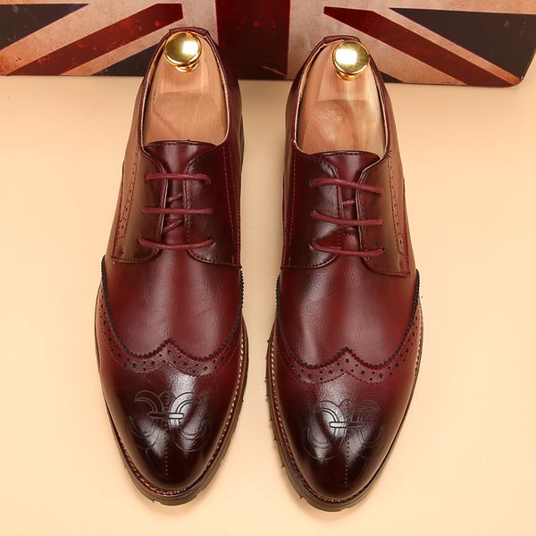 british style bullock carved men's pointed brogue shoes business casual men's retro shoes fashion pu leather men oxfords 2a, Black
british style bullock carved men's pointed brogue shoes business casual men's retro shoes fashion pu leather men oxfords 2a, Black