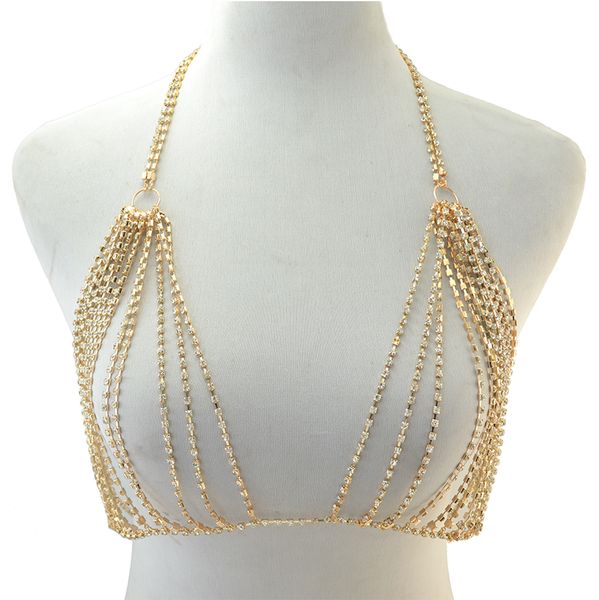 idealway fashion bohemian gold plated clear full crystal body chain bikini bra for women jewelry, Silver
idealway fashion bohemian gold plated clear full crystal body chain bikini bra for women jewelry, Silver