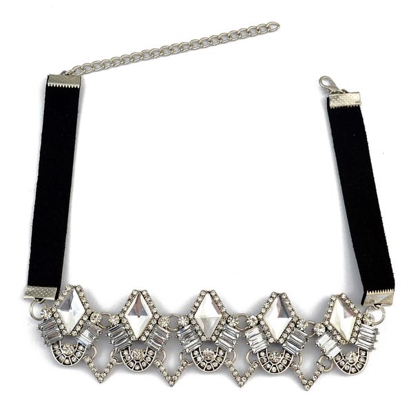 idealway fashion black chain collar bib neckchain geometry crystal shape crystal rhinestones short chain necklace 2 colors, Silver
idealway fashion black chain collar bib neckchain geometry crystal shape crystal rhinestones short chain necklace 2 colors, Silver