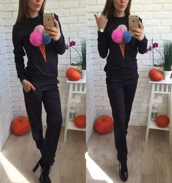 2017 fashion hair ball printing autumn and winter sports suit, Gray
2017 fashion hair ball printing autumn and winter sports suit, Gray