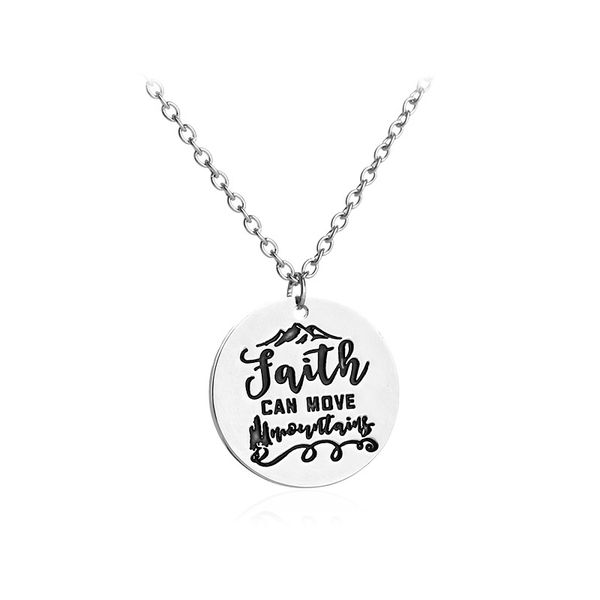 the letter pendant necklace faith can move mountain range lucky choker necklace women men gifts jewelry, Silver
the letter pendant necklace faith can move mountain range lucky choker necklace women men gifts jewelry, Silver