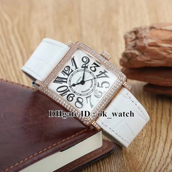 NEW watch Master Square Women's Japan Quartz Watch 6000 H SC DT V D Diamond bezel lady Watches white Leather strap
NEW watch Master Square Women's Japan Quartz Watch 6000 H SC DT V D Diamond bezel lady Watches white Leather strap
